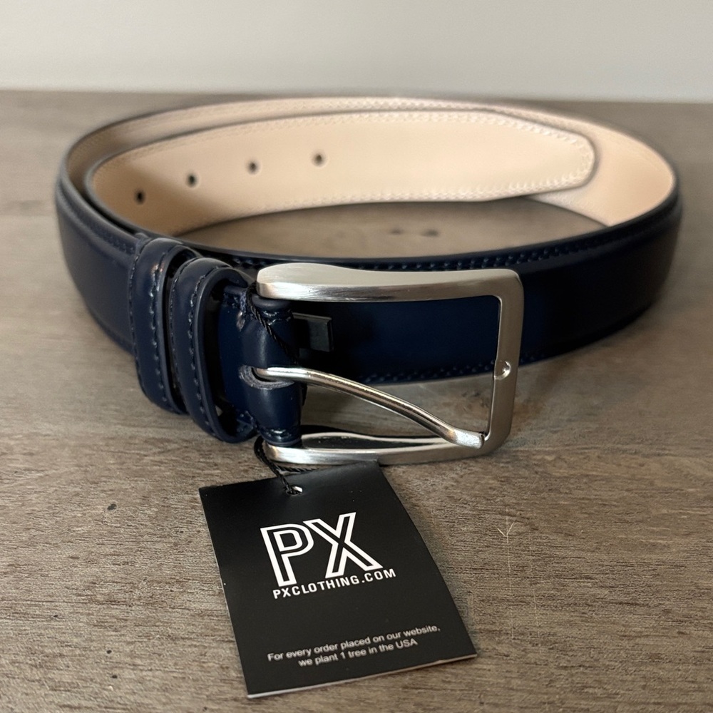 PX Size 30 Men's Navy Leather Belt